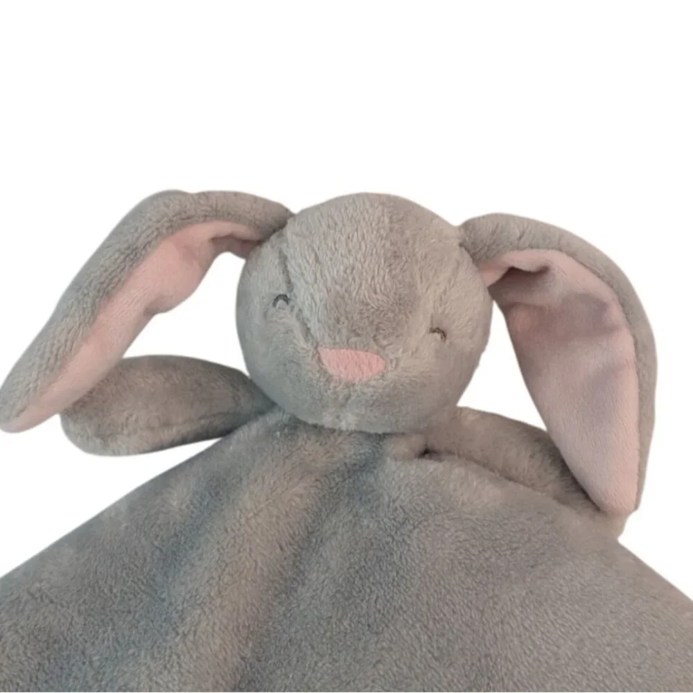 Gray Bunny Rabbit Lovey Baby Security Blanket Pink Ears Carters? - Picture 2 of 5
